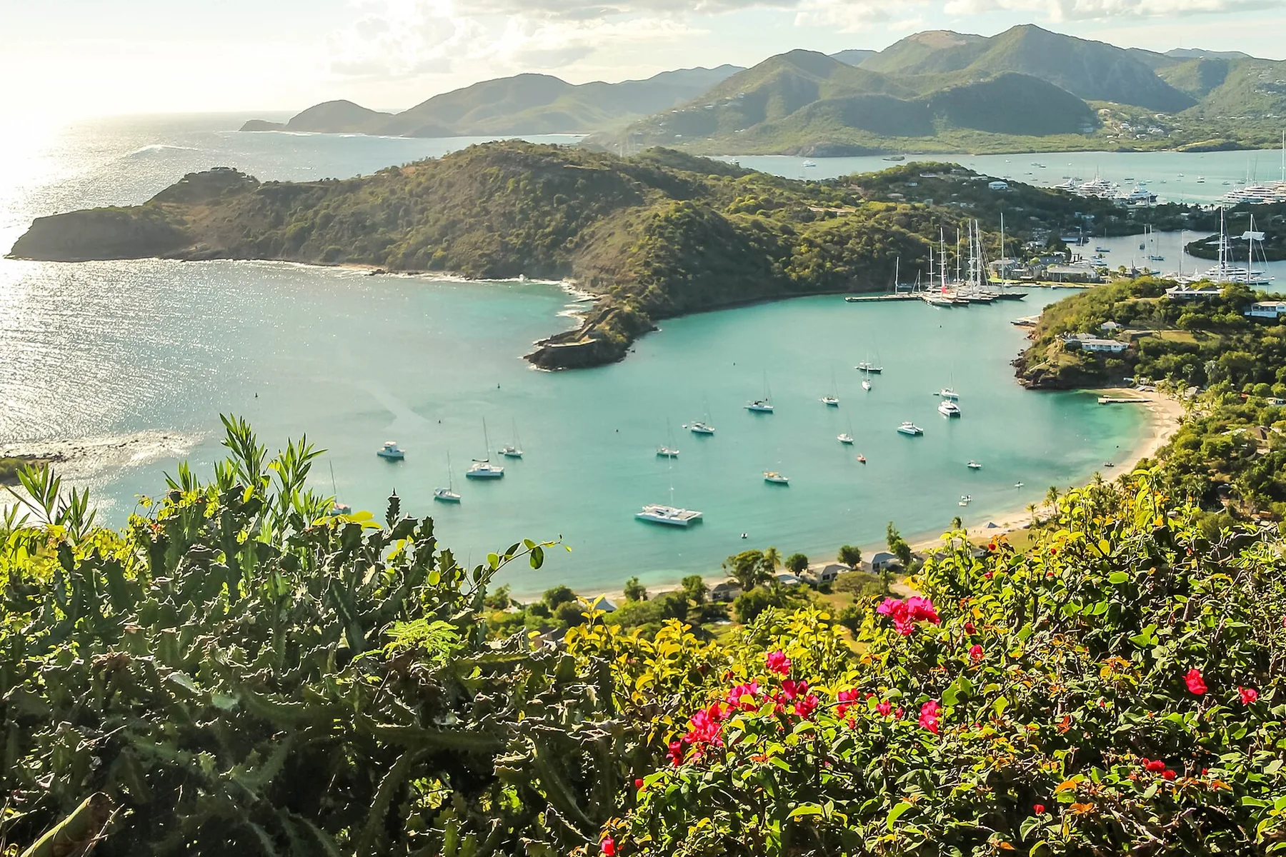 English Harbour seen from Shirley Heights, Antigua.