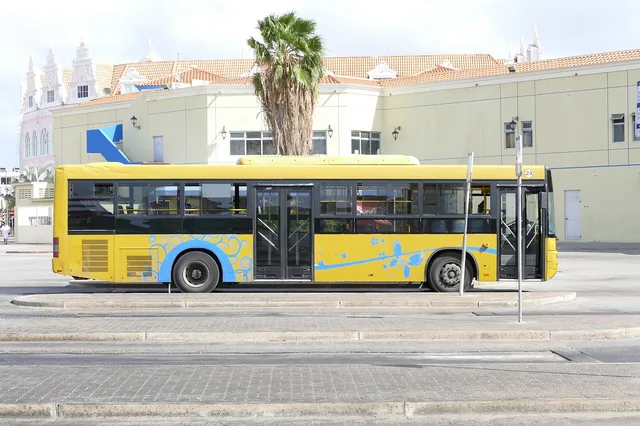An Arubus bus in Oranjestad, Aruba.