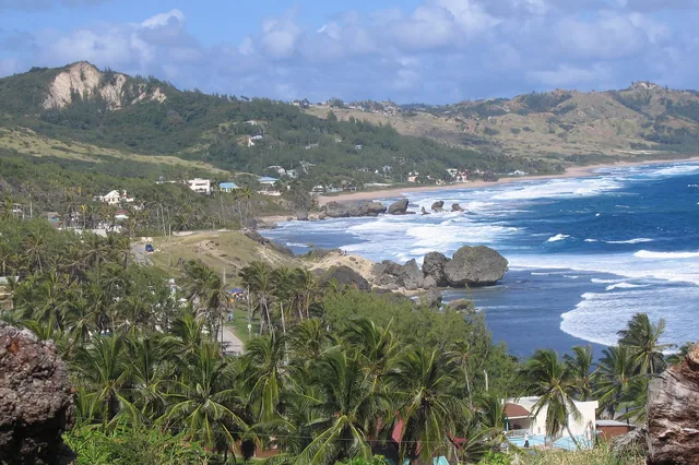 The Atlantic coastline at Bathsheba, Barbados.