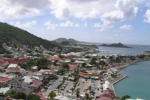 Marigot and its waterfront, Saint-Martin.